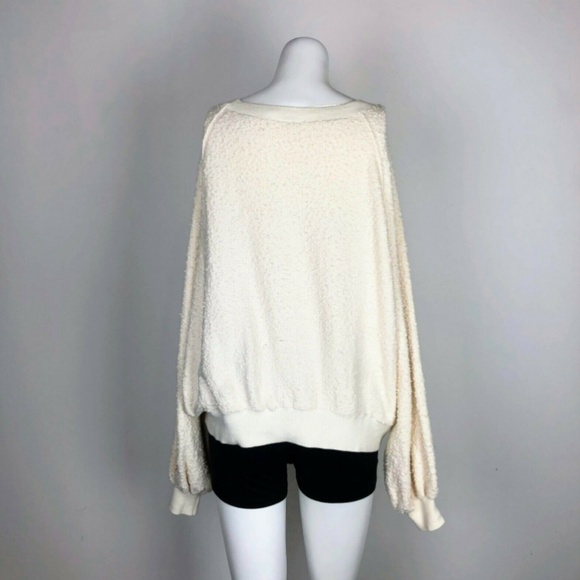 Free People Long Sleeve Nubby Textured White Top - Picture 4 of 5